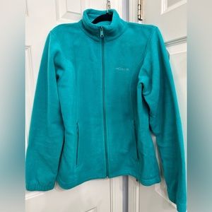 Columbia, women’s fleece jacket, size large, full zip, aqua